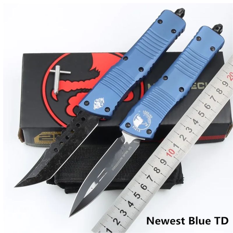Micro Tech Hunting Knife Blue - World