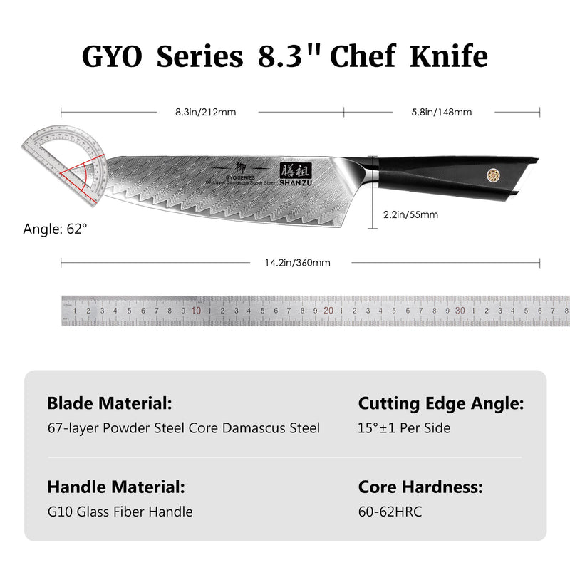 Chef Knife Damascus Steel High Carbon for cooking - Magazaw - World