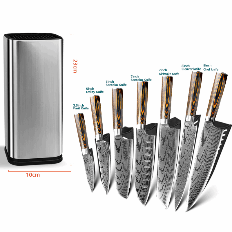 Kitchen Knives Set Chef Japanese 7CR17 440C High Carbon Stainless Steel