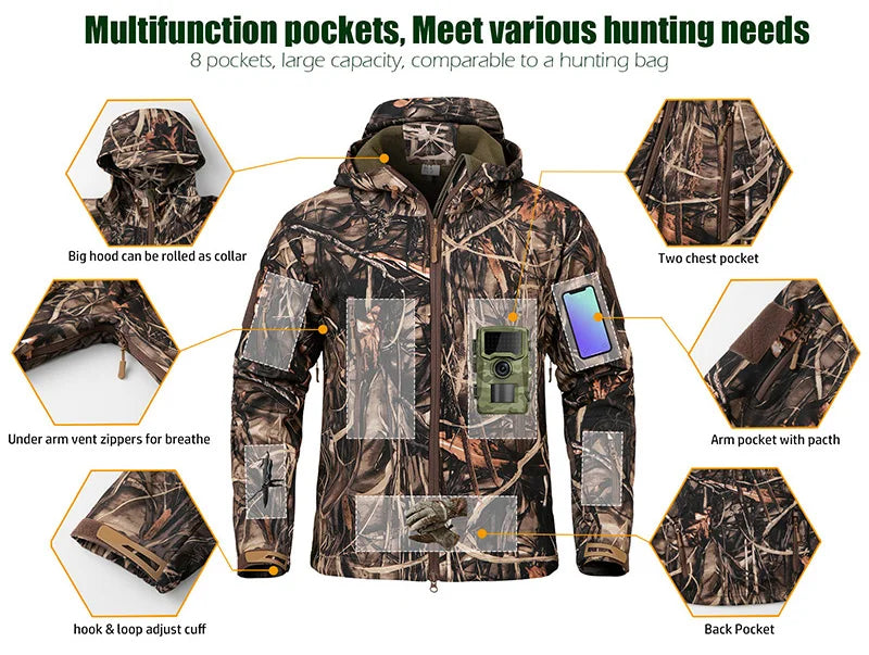 Waterproof Warm Jacket For Outdoor Hiking Hunting Camouflage - Magazaw™ - World